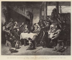 Don Quixote discoursing upon Arms and Letters to the Company at the Inn